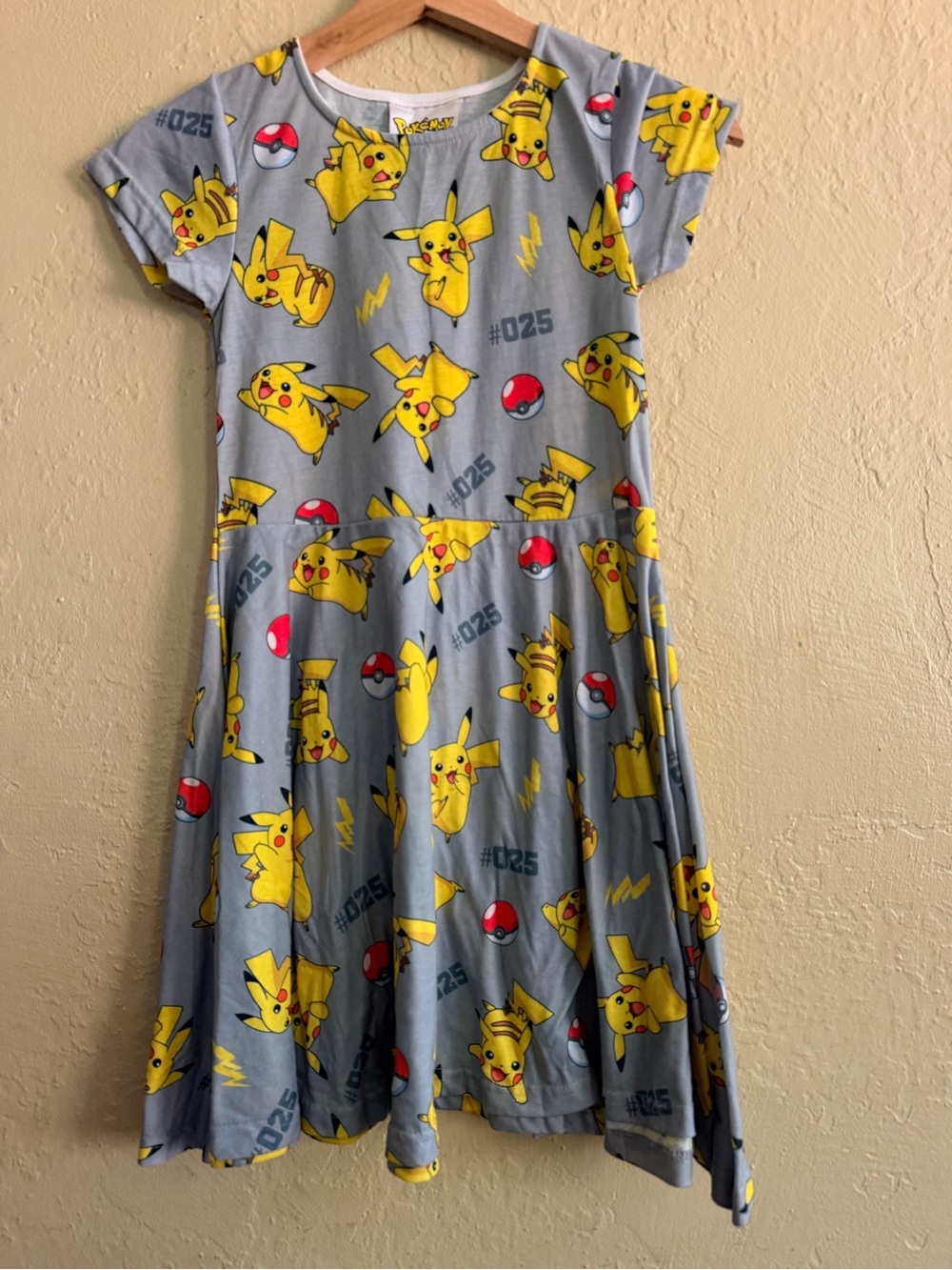 Pokemon Girls Gray and Yellow Pikachu Casual Dress